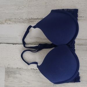 Victoria's Secret blue tshirt push-up lace racerback bra Size 32D